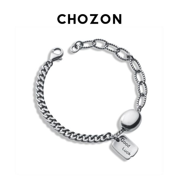 

other bracelets 925 sterling silver fram luck bracelet ins niche design female vintage lucky english simple student, Golden;silver