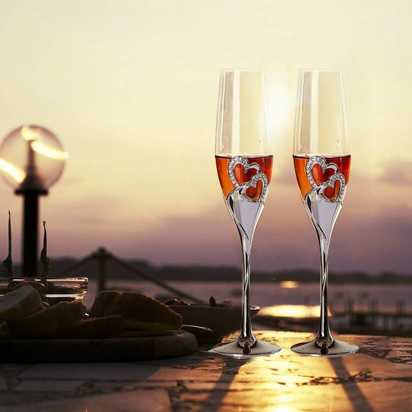 

2pcs 200ml crystal champagne glass decoration household items goblet wedding gift glass wine pair whiskey glass wine tumbler
