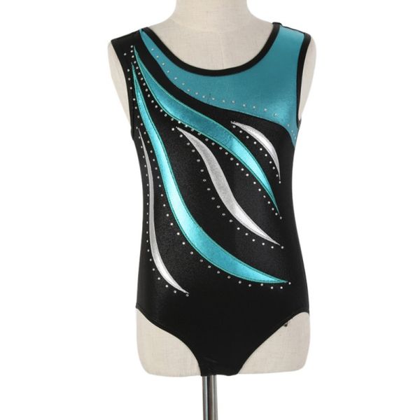 Crianças meninas Ballet Leotards crianças crianças sem mangas listrado Sparkle Athletic Gymnastics Trajes Bodysuits Venda Quente