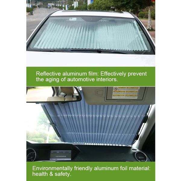 

car retractable curtain with uv protection front windshield visor auto shade block cover bx