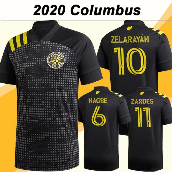 

20 21 columbus mens soccer jerseys new zardes zelarayan nagbe p. santos away black football shirt short sleeve uniforms, Black;yellow