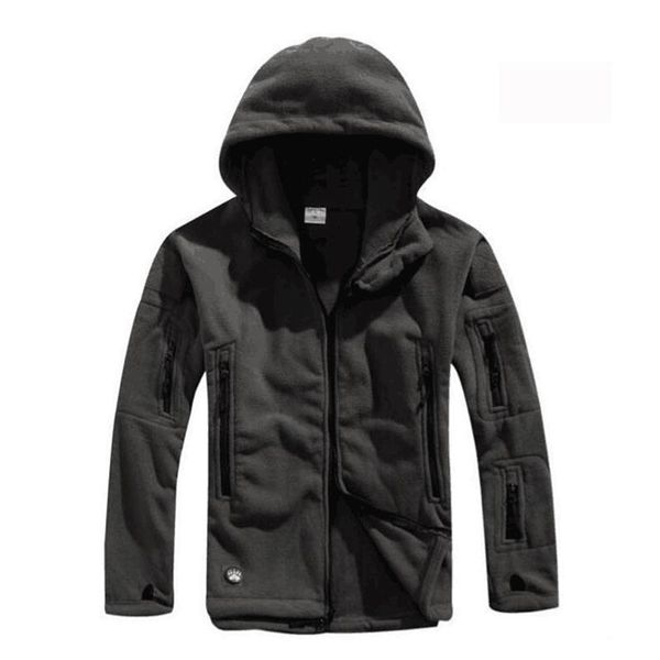 

winter military tactical fleece jacket men warm polar army clothes multiple pocket outerwear casual thermal hoodie coat fit, Black;brown