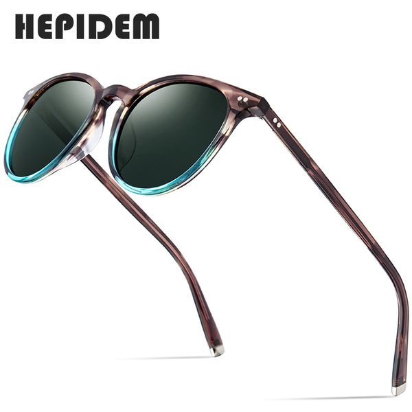 

hepidem polarized sunglasses classical brand designer gregory peck vintage men women round sun glasses 100% uv400 5288 9122 t200619, White;black