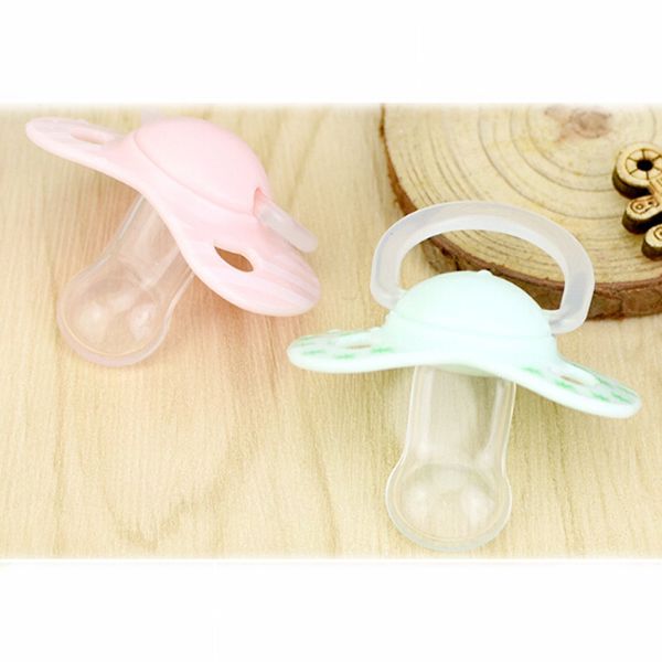 

2 colors anti-dust cover born baby pacifier flat thumb pattern baby dummy nipples nipples tool