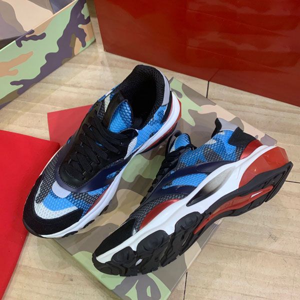 

fashion 2020 designer sports shoes red bottom low mesh breathable shoes men and women luxury party dating runner trainer shoes, Black