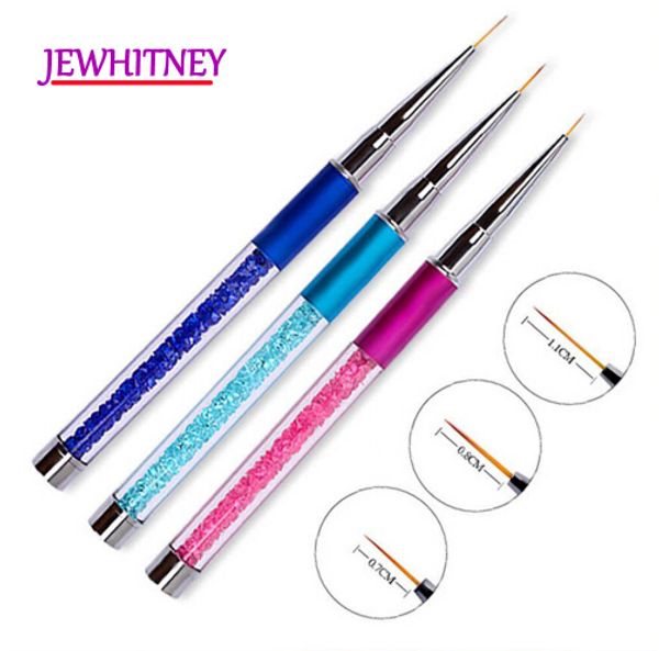 

nail art brush pen point line painting drawing uv gel polish tip design manicure tools acrylic rhinestone crystal pen brush, Yellow