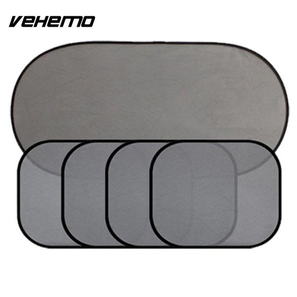 

vehemo 5pcs nylon auto sun visor solar protection car sunshade windshield sunshade durable portable auto parts black