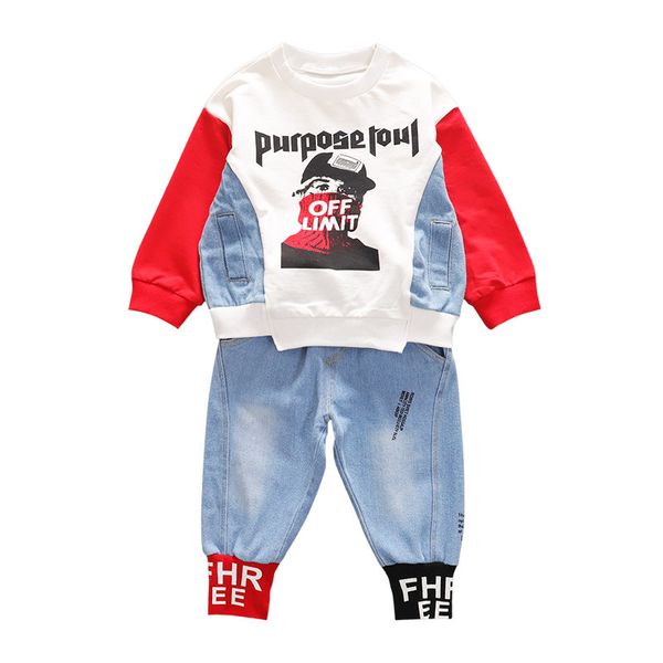 

baby boy clothes casual two-piece boys clothes vetement garcon baby boy set kleding 80/90/100/110/120cm sale, White
