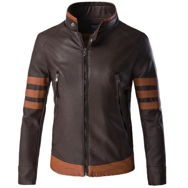 

plus size autumn/winter motorcycle leather jacket men slim pu jackets size m-5xl, Black;brown