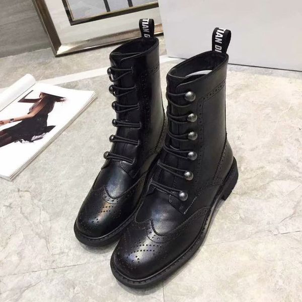 

2019a2 autumn and winter new style new fashionable women's boots water drill rivet boots women's bare boots flat bottom comfort si, Black