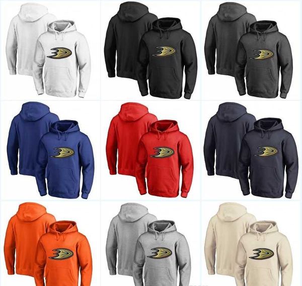 

anaheim hoodies jerseys 100% stitched embroidery logos hockey any player or number stitch sewn hoodies jerseys sweatshirts, Black;red