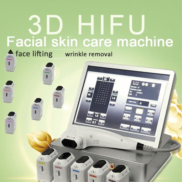 

3d ultrasound hifu skin tighten wrinkle removal face lift 8 cartridges hifu body shapping beauty equipment
