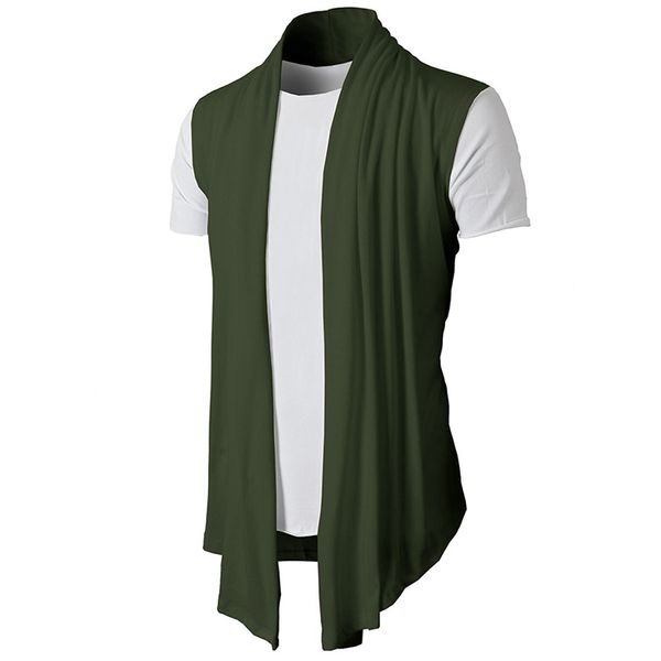 

2019 spring summer new personality joker solid color sleeveless casual men's cardigan fine cardigan hip hop vest y1, Black;white