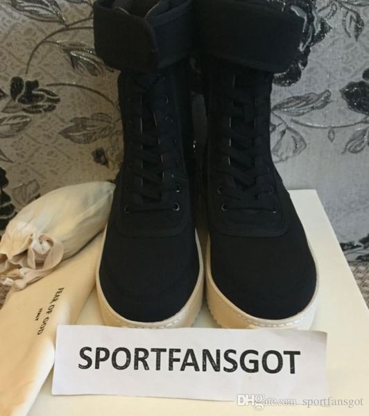 

dhl fear of god fog winter boots with original box made in italy men women winter shoes fear of god high shoe fog black white military boots