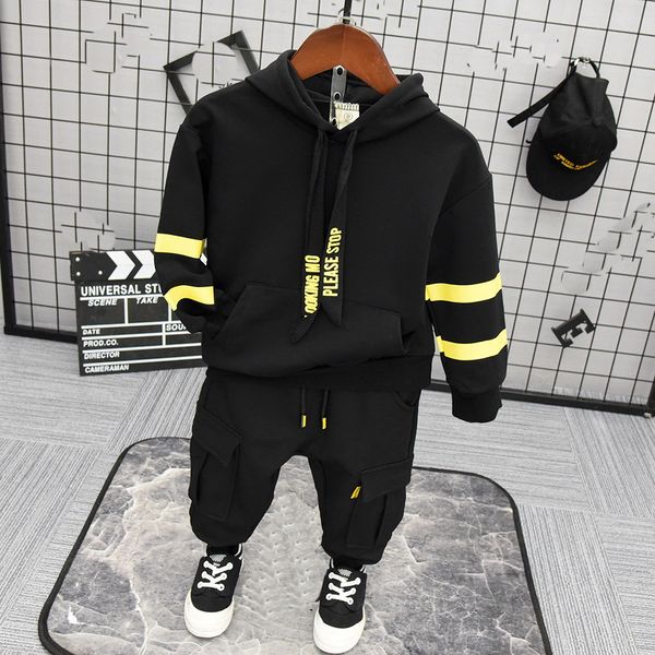 

new children boys fashion clothing sets autumn winter 2piece suit hooded coat clothes baby cotton brand tracksuits 2-6years, White