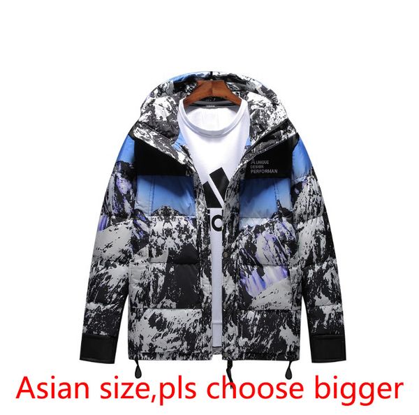 

designer down for mens 2019 fashion designer snow nountain down coat mens outdoor loose hooded coat luxury casual coat sale, Black