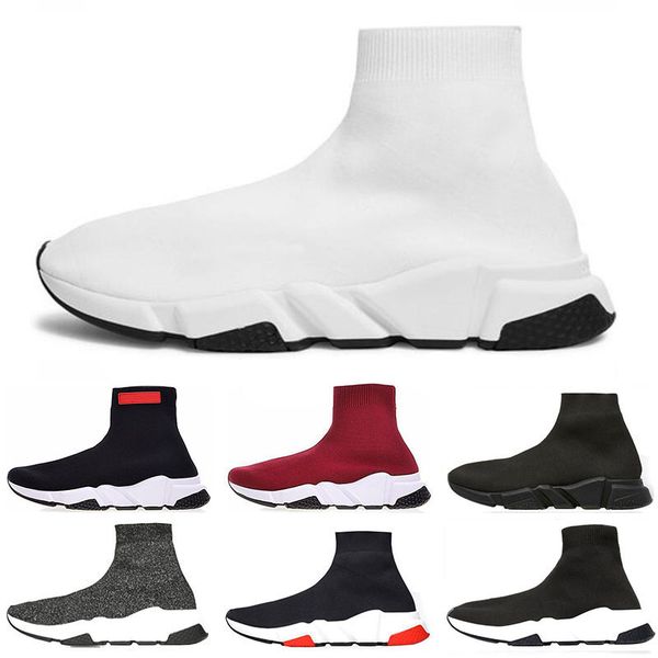

2019 designer shoes paris luxury speed trainer red grey black white flat socks boots sneakers women trainers runner size 36-45 elecar