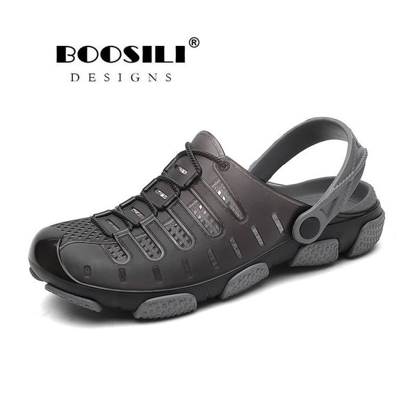 

2019 brand duty-big size 45 lover clogs 3 colors croc shoes men's band sandals summer beach water swimming mens clogs y200107, Black