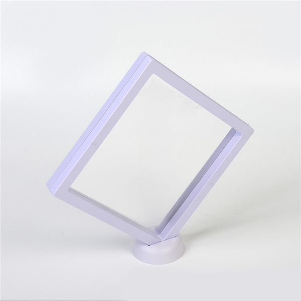 

square 3d floating frame holder coin box jewelry display showcase w/ stand