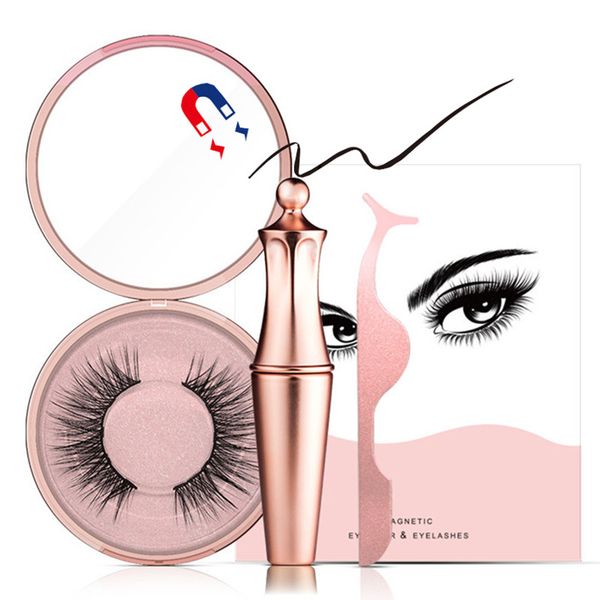 

magnetic liquid eyeliner false eyelashes kit with tweezer 5 magnets lashes natural eyelash extensions set make up tools