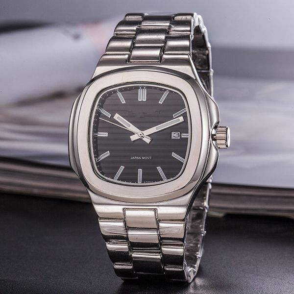 

fashion mens luxury watch royal oak stainless steel blue dial designer watches quartz movement sport military wristwatch, Slivery;brown