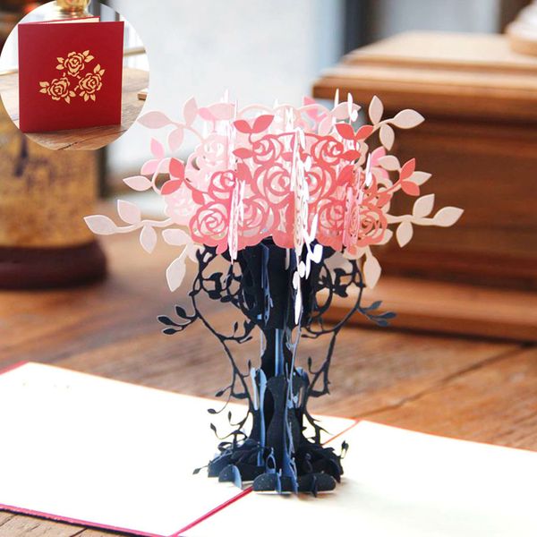 

novelty greeting card wedding 3d flower paper birthday anniversary up