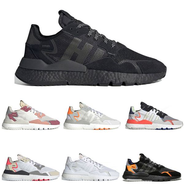 

2020 nite jogger reflective running shoes for men women triple black white breathable trainer outdoor sports sneakers size 36-45