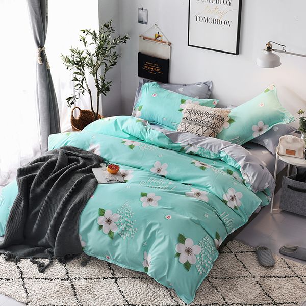 

leaf flower bedding set twin full quen king size flat sheet pillow cases nature duvet cover quilt cover bed bedclothes
