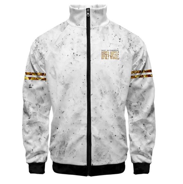 

nipsey hussle white baseball jackets mens women spring cardigan hoodies pullovers long sleeved zipper up sports 3d jacket, Black;brown
