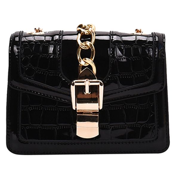

191217 ivog new arrival everyday female small crossbody messenger handbag black red pu chain hand bags for women 2019