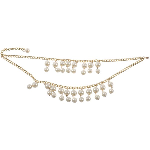 

2 broke girls n116 caroline inspired gold and cream pearl pendant chain necklace, Silver