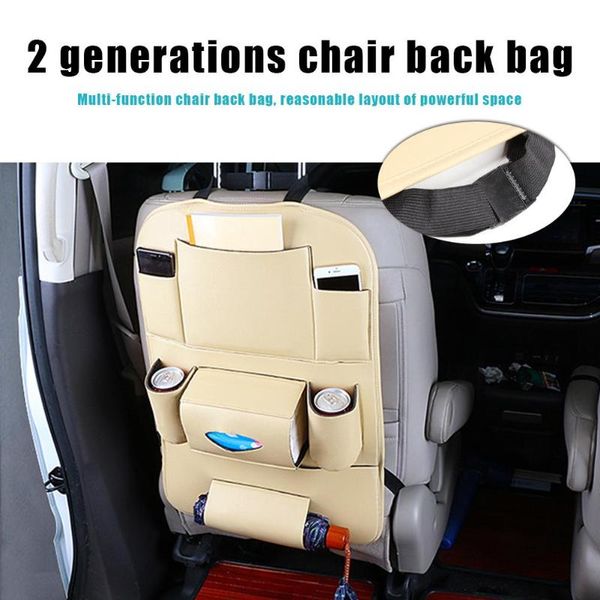 

pu leather car storage bag auto seat back hanging organizer holder bag universal anti-wear healthy not easy to deform