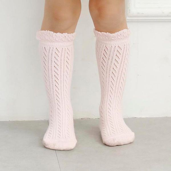 

summer mesh kids socks mesh thin girls socks baby knee high sock newborn infant knee-high boy girl clothes toddler infant, Pink;yellow
