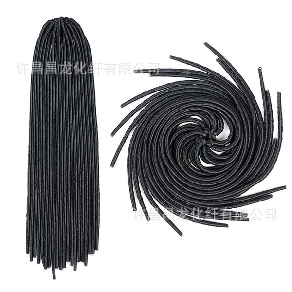 

african dreadlocks african hollow dreadlocks monochrome wigs soft dreadlocks lock artificial hair bundles, Black