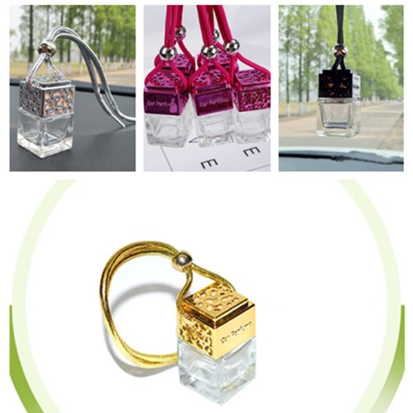 

portable 6ml mini glass bottle perfume bottle 4 color thick glass bottle essential oil bottlecar pendant home decoration t2i5077