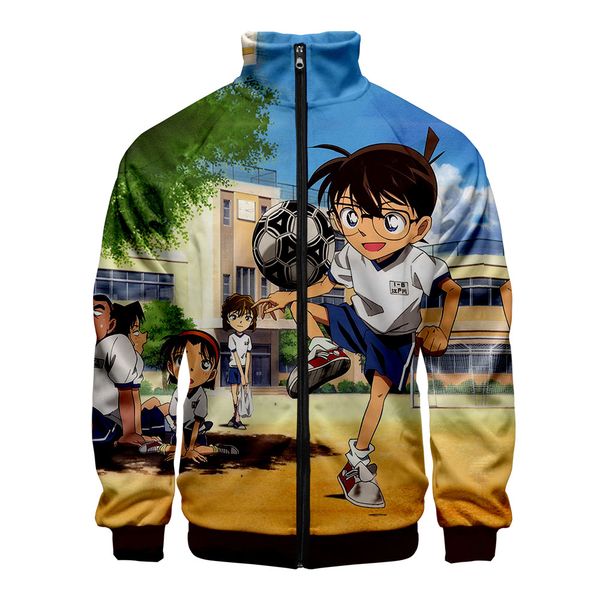 

2019 detective conan 3d stand collar zipper jacket men women casual harajuku sweatshirt ainme tv long sleeve jackets clothes, Black;brown