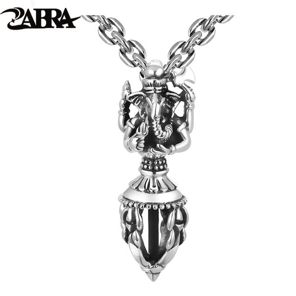 

zabra india ganesha buddha pendant necklace 925 sterling silver god of wealth man vintage religion pendant biker jewelry