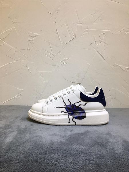 

new high-end brand 3d printing couple white shoes lace-up printing fashion wild casual sports shoes shoes 05, Black