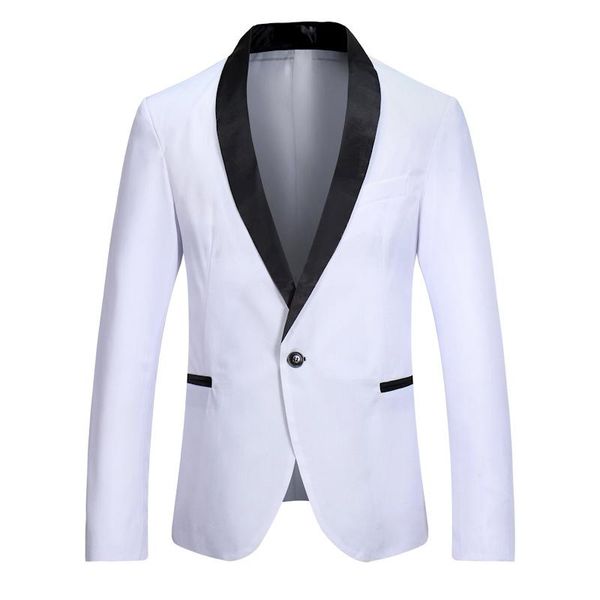 

xiu luo xxl белый смокинг блейзер slim fit пэчворк блейзер куртка мужской партии свадьба жених 2019 новая мода, White;black