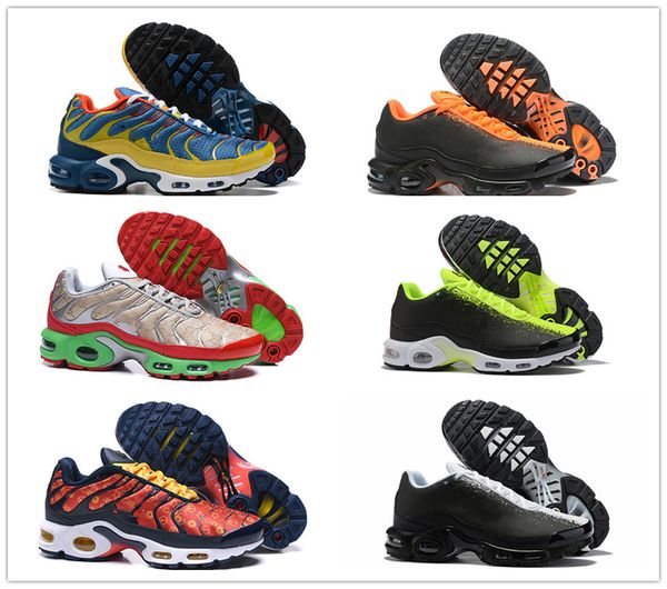 

2020 new designs classic original tn shoes fashion mens sneakers breathable mesh air tn chaussures maxes requin sports trainers zapatillaes, Black