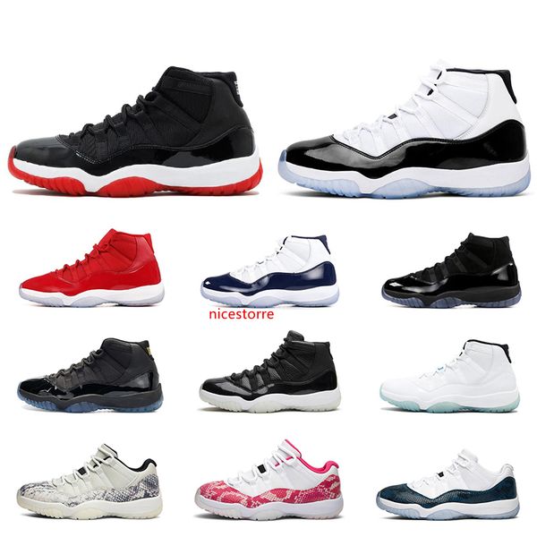 

bred men women basketball shoes 11s 11 concord space jam unc legend blue cap and gown mens trainer athletic sports sneakers