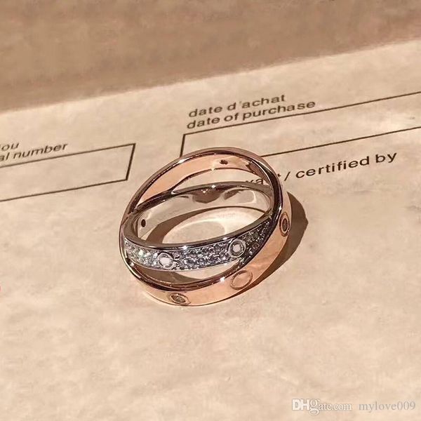 

fashion 925 sterling silve mother rings silver rose gold love rings silver lover's ring screw wedding cz stones birthday present, Slivery;golden