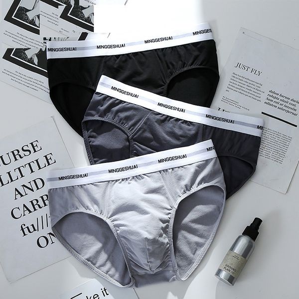 

underpants fashion comfortable cotton male underwear solid men briefs, Black;white