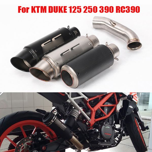 

motorcycle exhaust pipe tip muffler connect tube middle mid link pipe for 125 250 390 duke rc390 2017 2018 2019