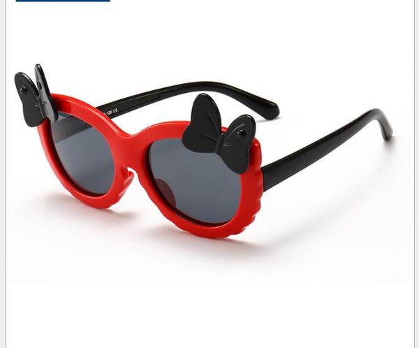 

new polarized sunglasses for girls baby bow-tie coloured sunglasses cartoon cute glasses, White;black