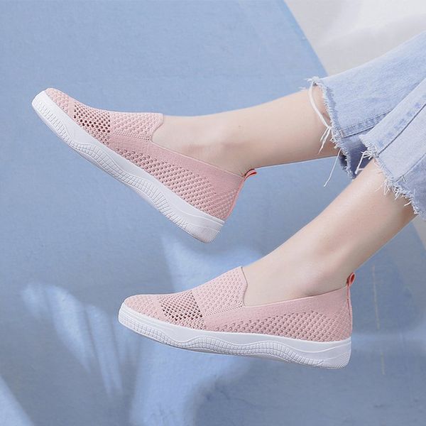 

women flat casual loafers women's breathable shoes ladies fashion platform simple woman comfort mesh female shallow shoes autumn, Black