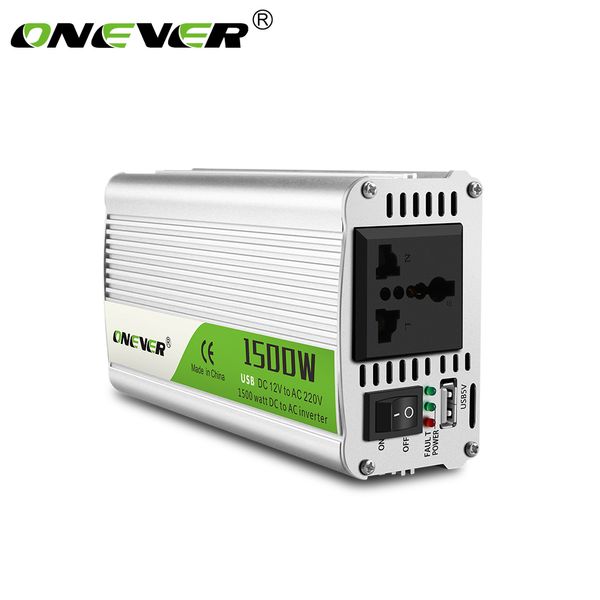 

onever inverter dc 12v to ac 220v 1500w car power inverter converter power supply modified sine wave with intelligent fan