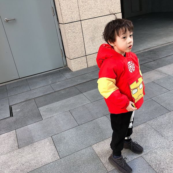 

tonytaobaby детской одежды мальчик хлопок ватник героя с толстой молнией на заднем большой светящийся карман, Blue;gray