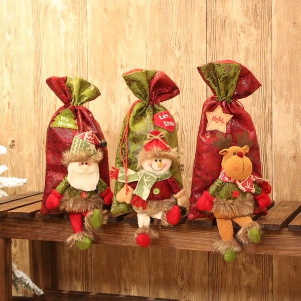 

#25 santa claus snowman elk christmas candy packaging christmas candy decoration gift bag apple bag