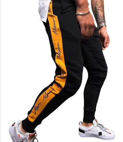 

spring autumn mens joggers men sweatpants men slim fit pants streetwear pants fashion, Black